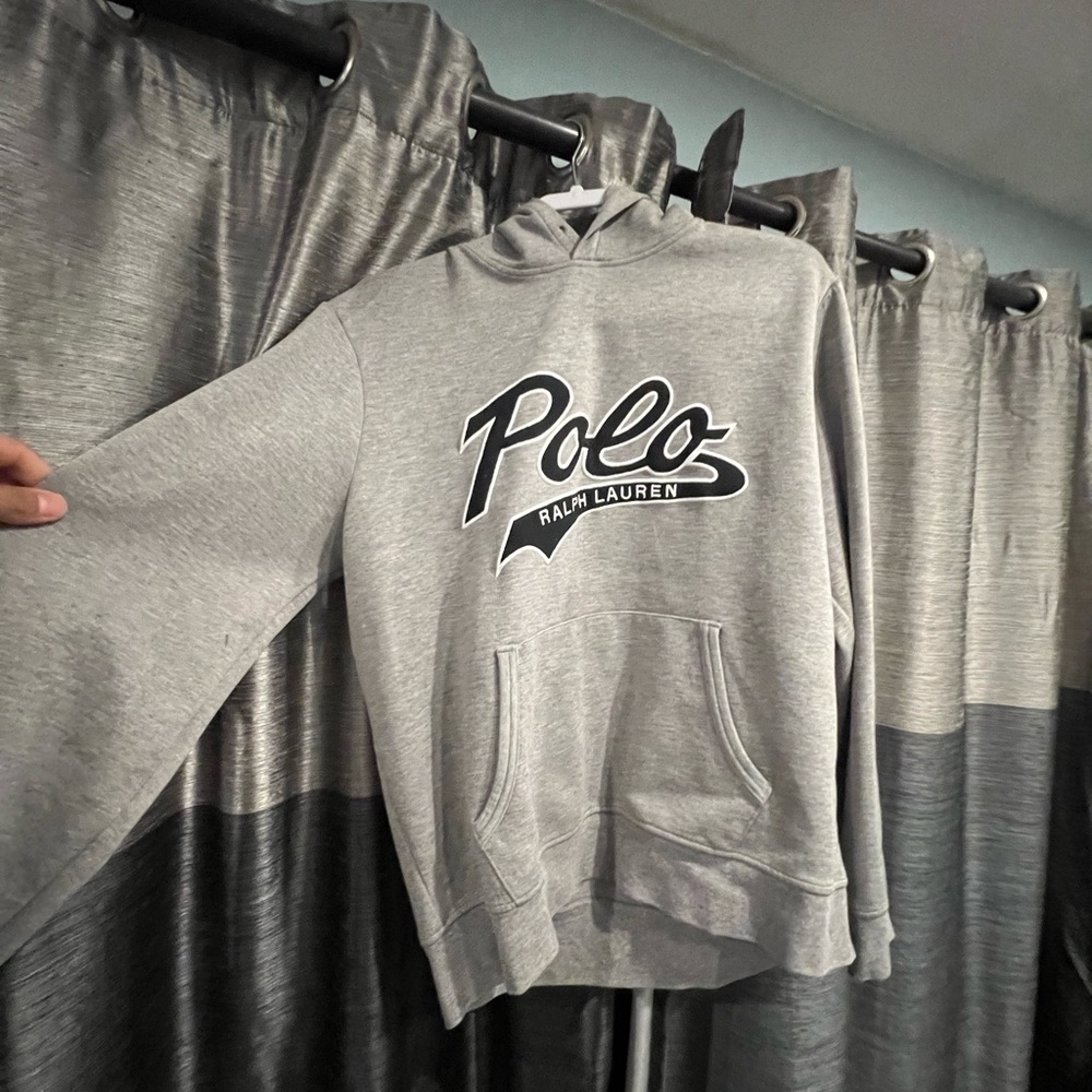 Polo Ralph Lauren grey pull over hoodie embroidered logo size large